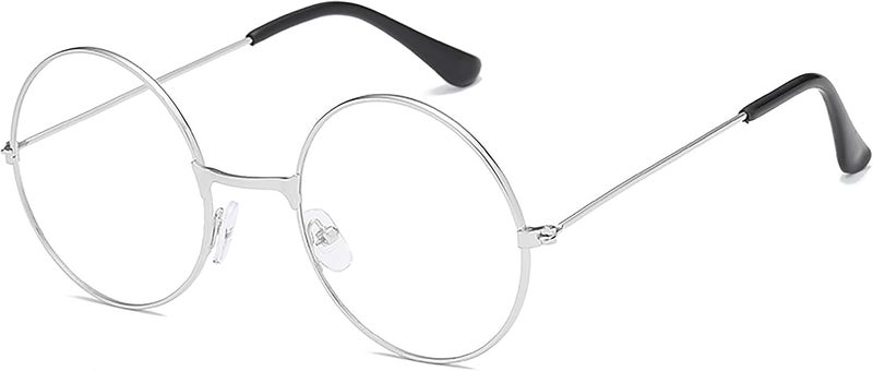 SOHUPAC Classic Round Glasses Retro Circle Eyeglasses Clear Lens Metal Frame Accessories Non-Prescription For Men Women - Image 1
